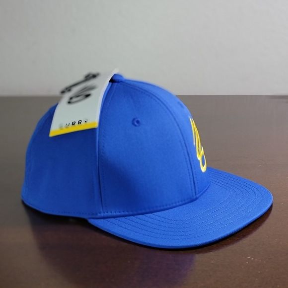 Under Armour UA Curry Flow 9 Baseball Cap Hat Golden State Warriors Blue Gold - Picture 3 of 10